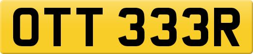 OTT 333R private number plate